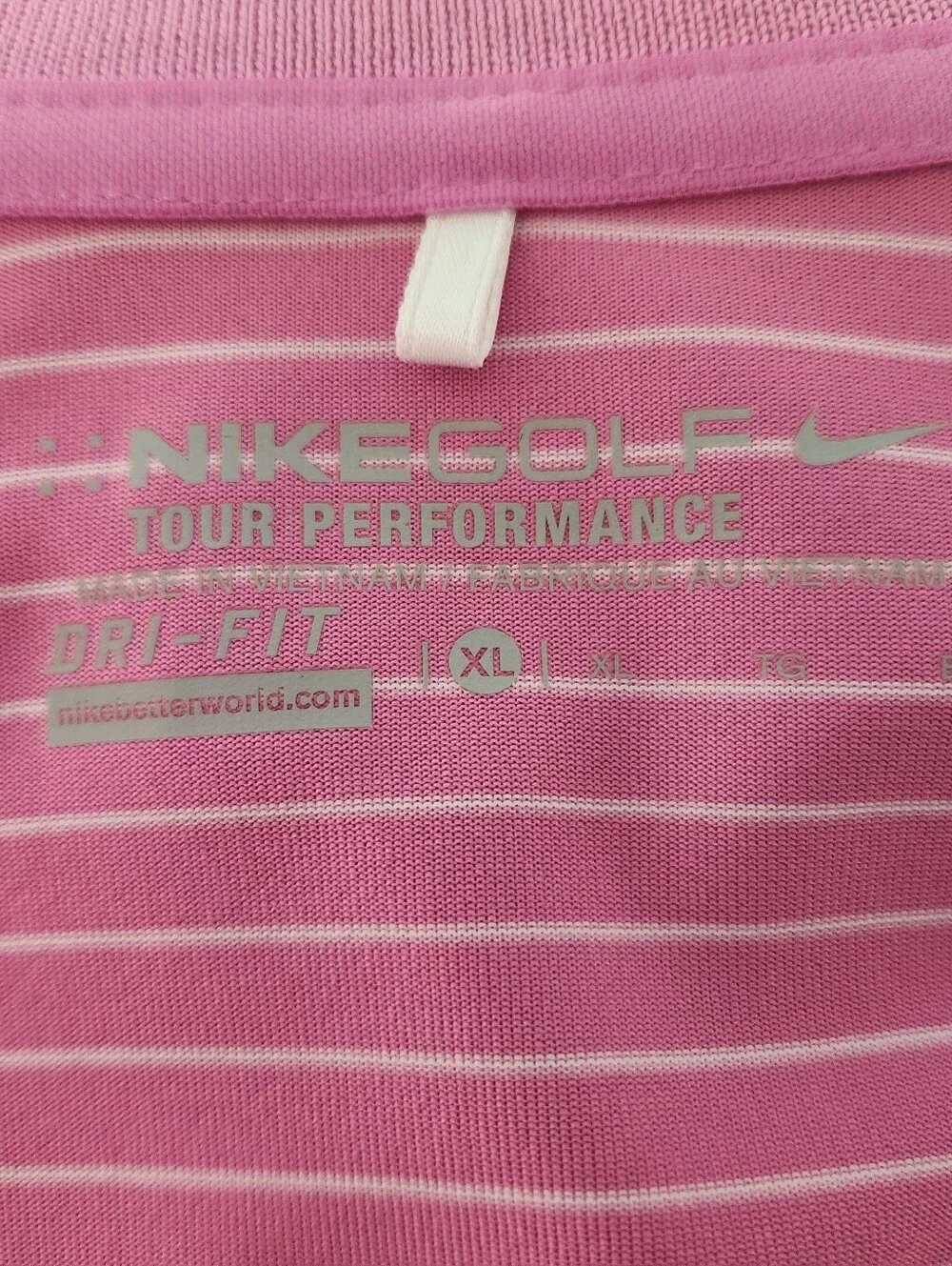 Nike Pink Striped Sleeveless Polo Tank